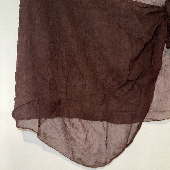 Skims SILK CHIFFON COVER UP WRAP SKIRT COCOA Small - Picture 7 of 9